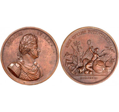 1823 год. Великобритания. Медаль в честь Георга IV.